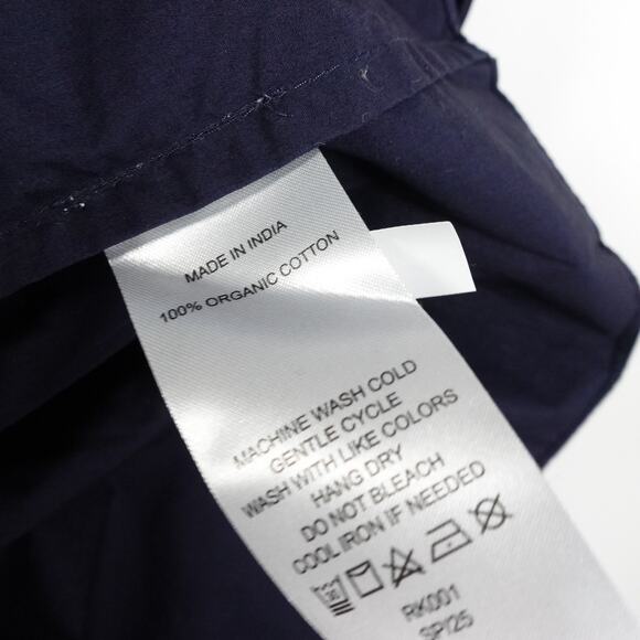 New Quince Women’s Navy Organic Cotton Poplin Smocked Midi Dress Maternity XS - Picture 7 of 10